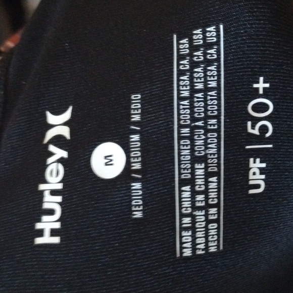 HurleyRash Guard Swim Top Black and Pink Long Sleeve Top - Picture 2 of 5